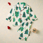 Kids White Christmas Tree Flannel Night set