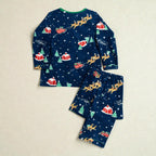 Kids Navy Blue Flannel Night suit
