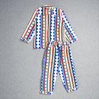 Kids Multicolour Abstract Flannel Night Suit
