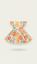 Apricot dream twirl dress with floral print