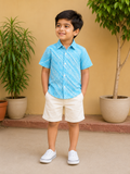 Boys Blue Leheriya Half Sleeves Spread Collar Shirt