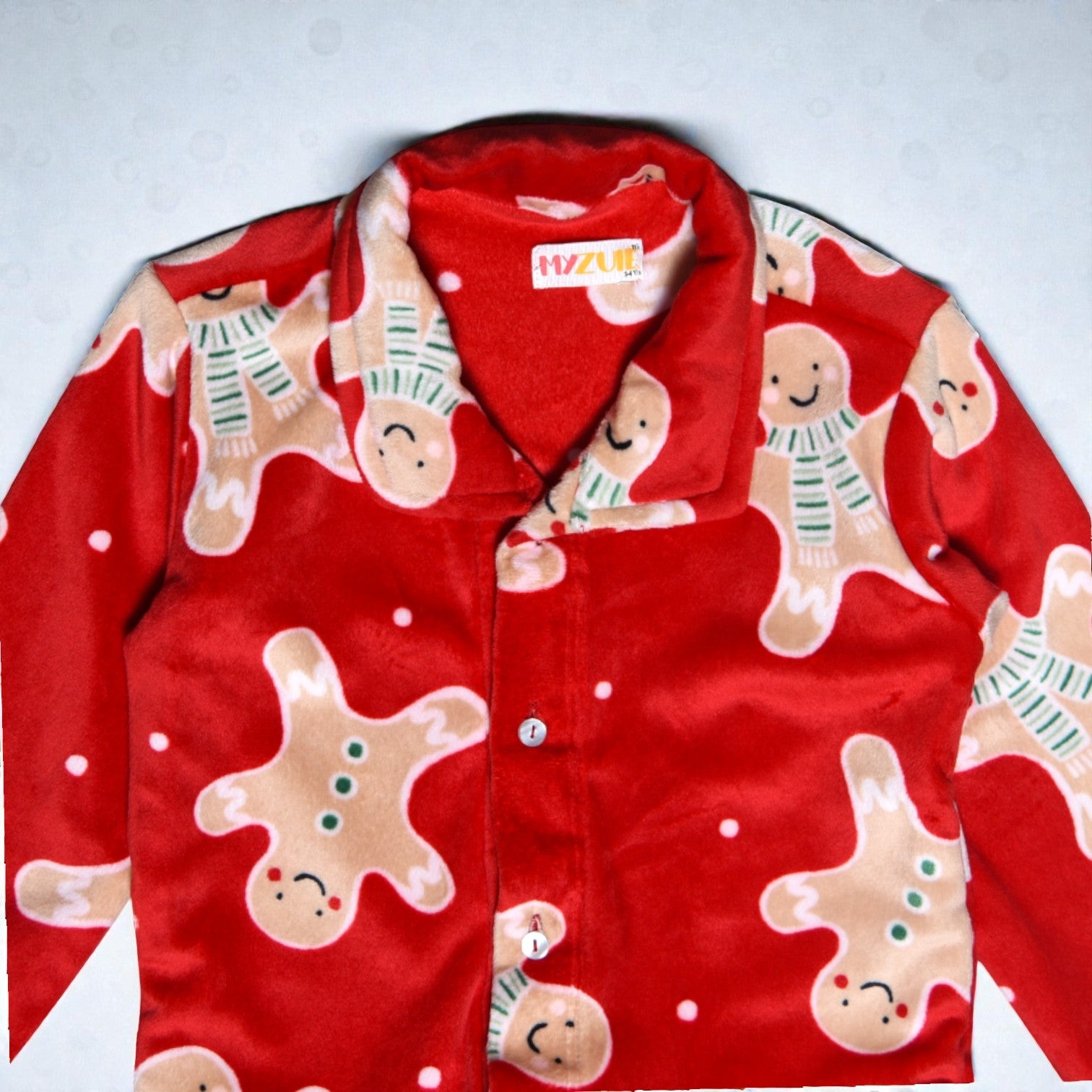 Kids Red Ginger Bread Winter Nightsuit