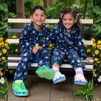 Kids Blue Santa Flannel Nightsuit