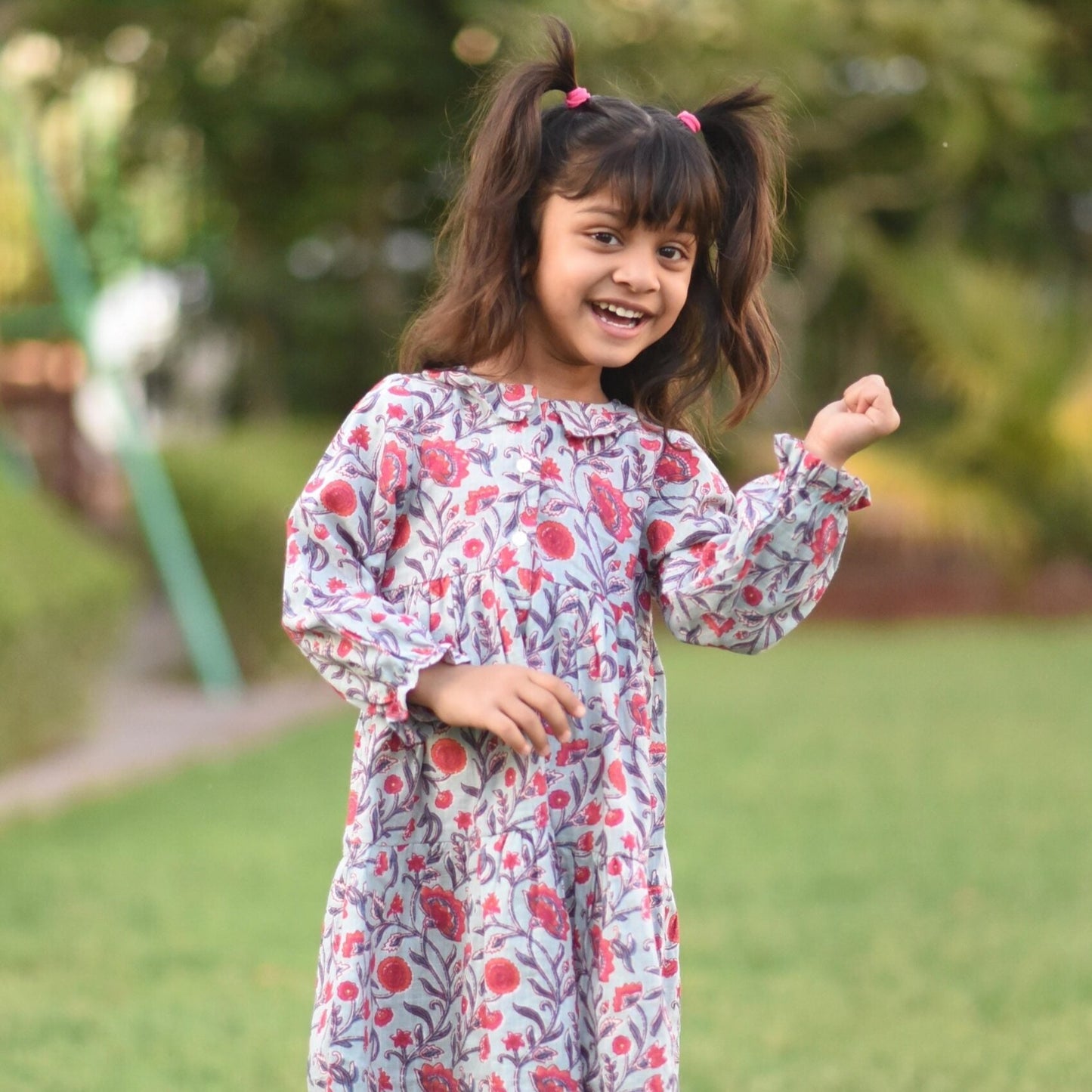 Girls Cadet Grey Two Tiered Dress