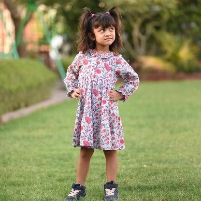 Girls Cadet Grey Two Tiered Dress