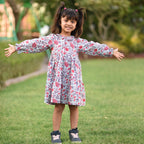 Girls Cadet Grey Two Tiered Dress