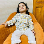 Kids Green Beige Owl Unisex Night Set