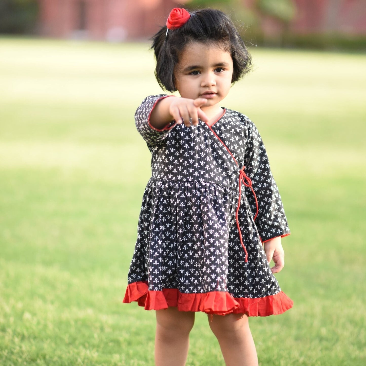 Girls Guns and Roses Angrakha Dress