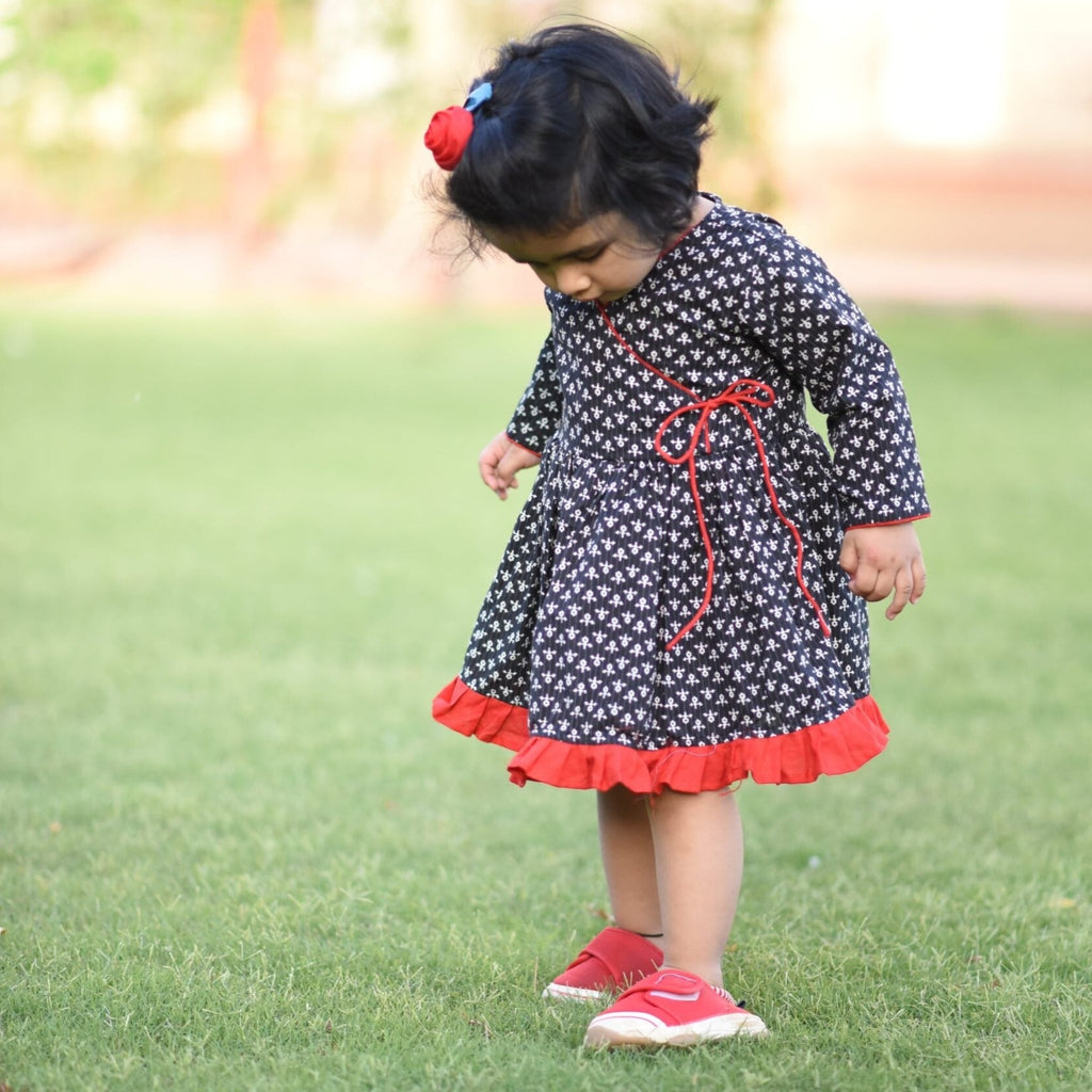 Girls Guns and Roses Angrakha Dress