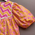 Girls Orange Marigold Over-sized Dress