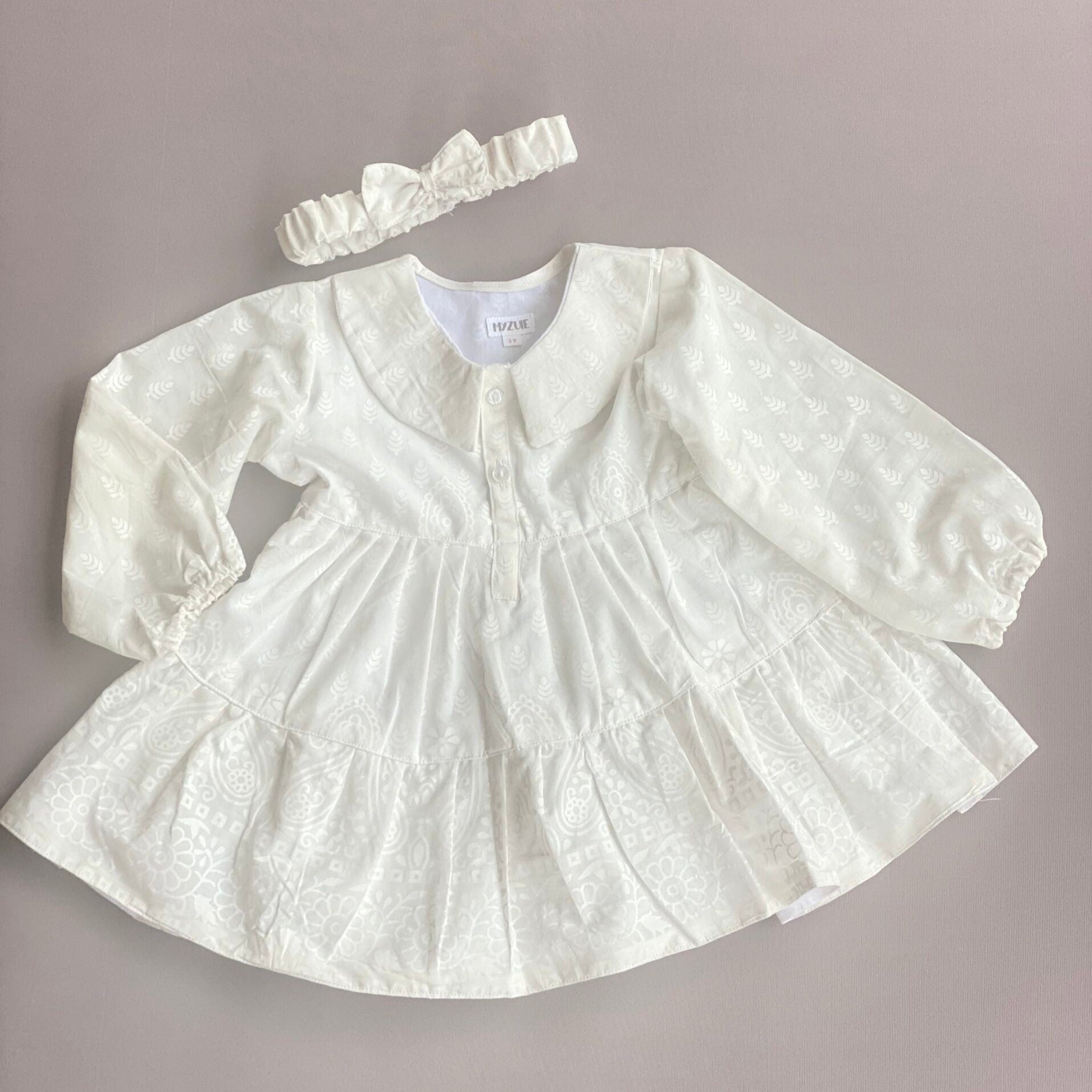 Girls White Tiered Dress