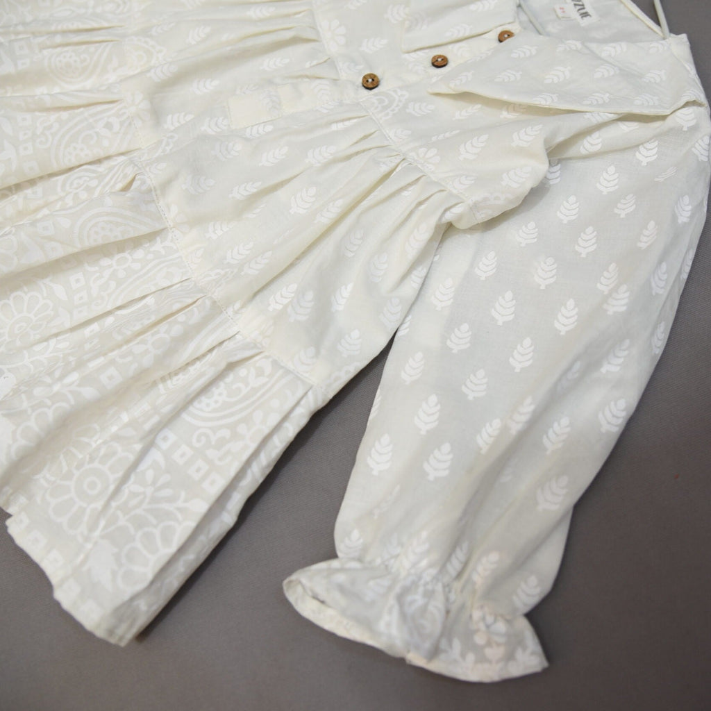Girls White Tiered Dress