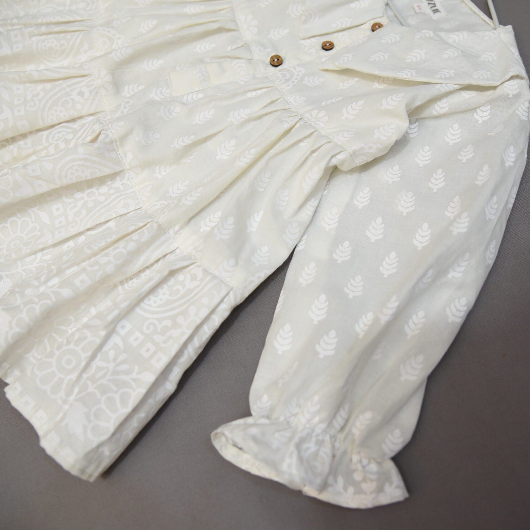 Girls White Tiered Dress