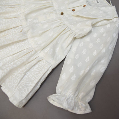 Girls White Tiered Dress