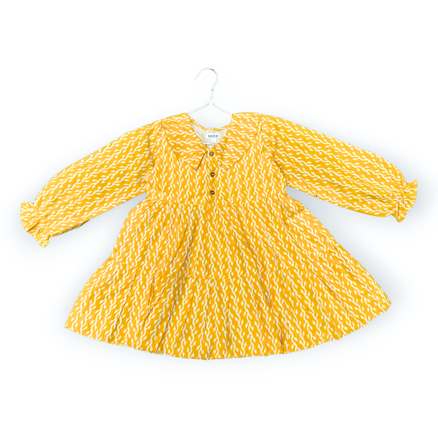 Girls Yellow Creeper Tiered Dress