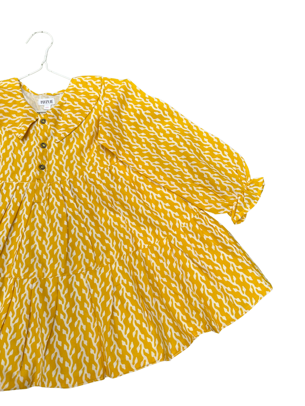 Girls Yellow Creeper Tiered Dress