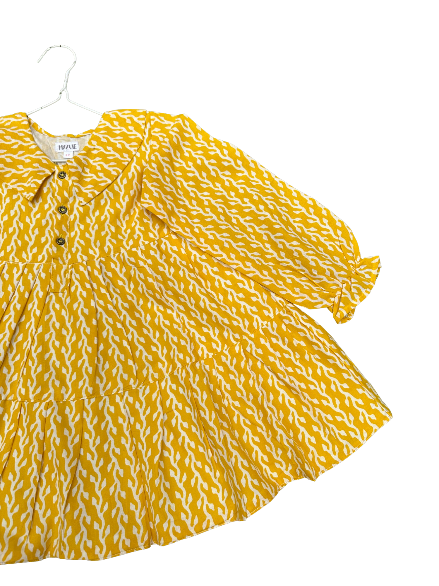 Girls Yellow Creeper Tiered Dress