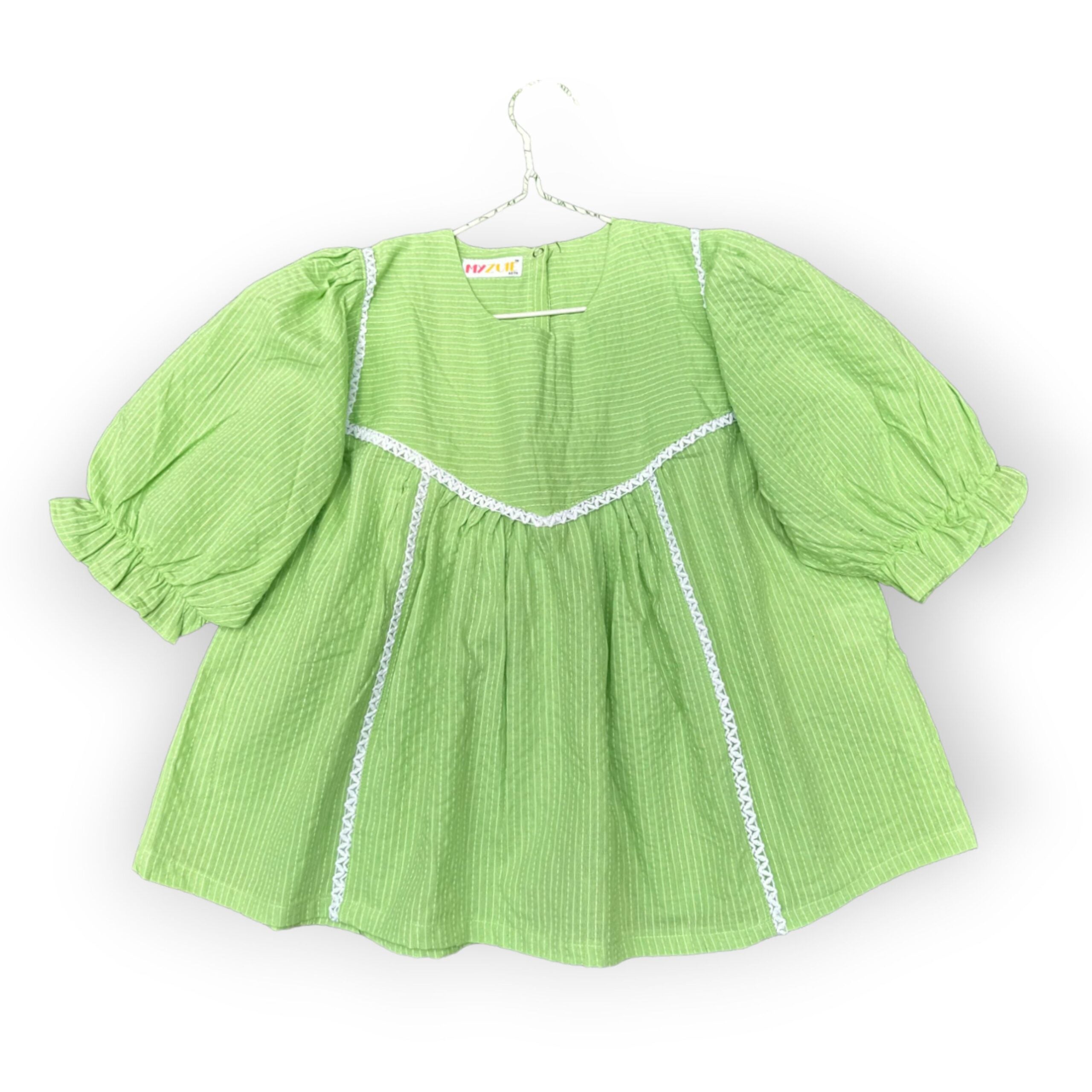 Girls Mint Green Kantha Top